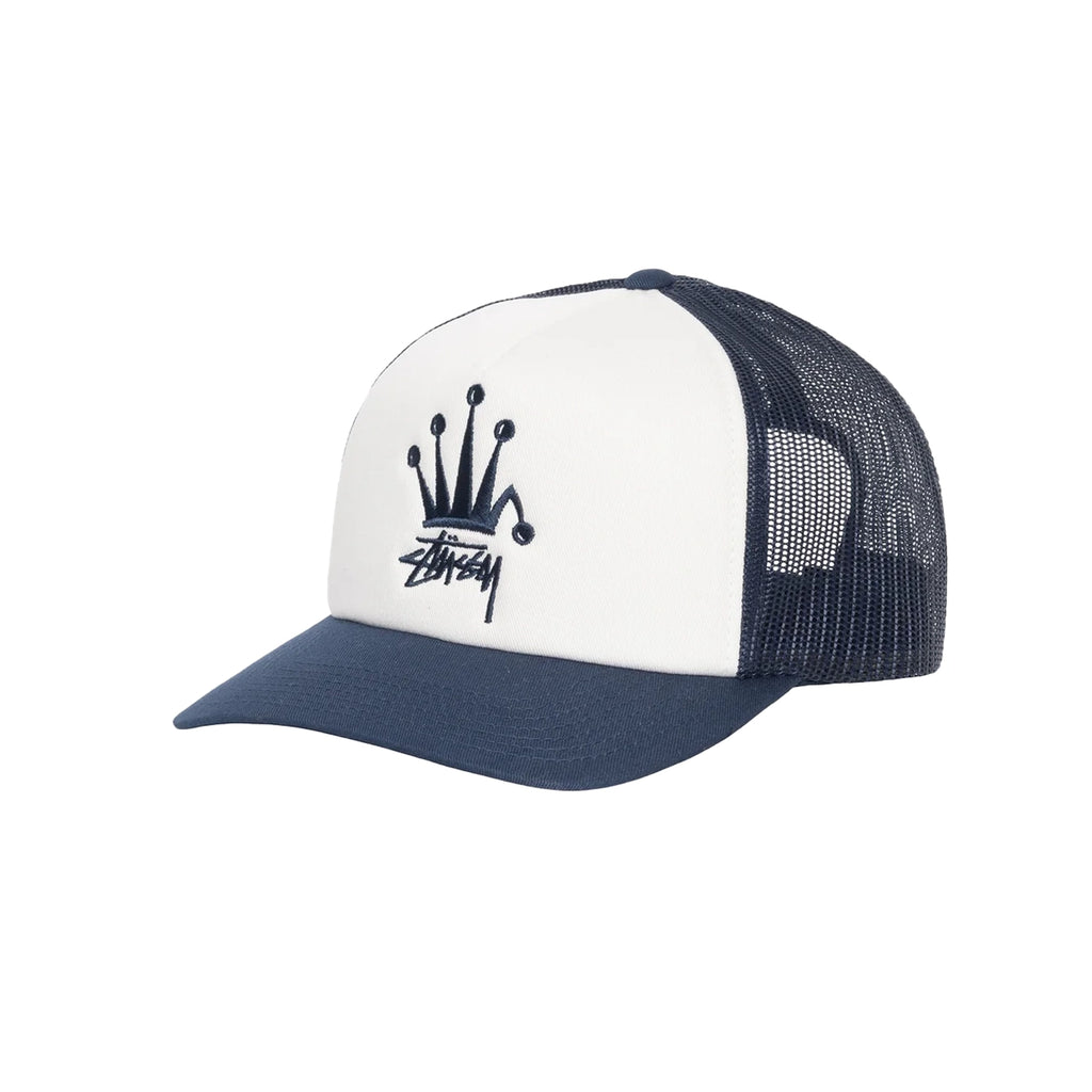 Crown Stock Trucker Cap in Navy by Stussy | Bored of Southsea