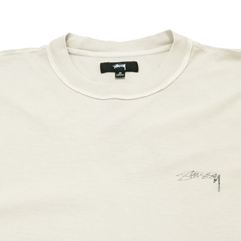 Stussy Pigment Dyed Inside Out Crew T Shirt - Bone