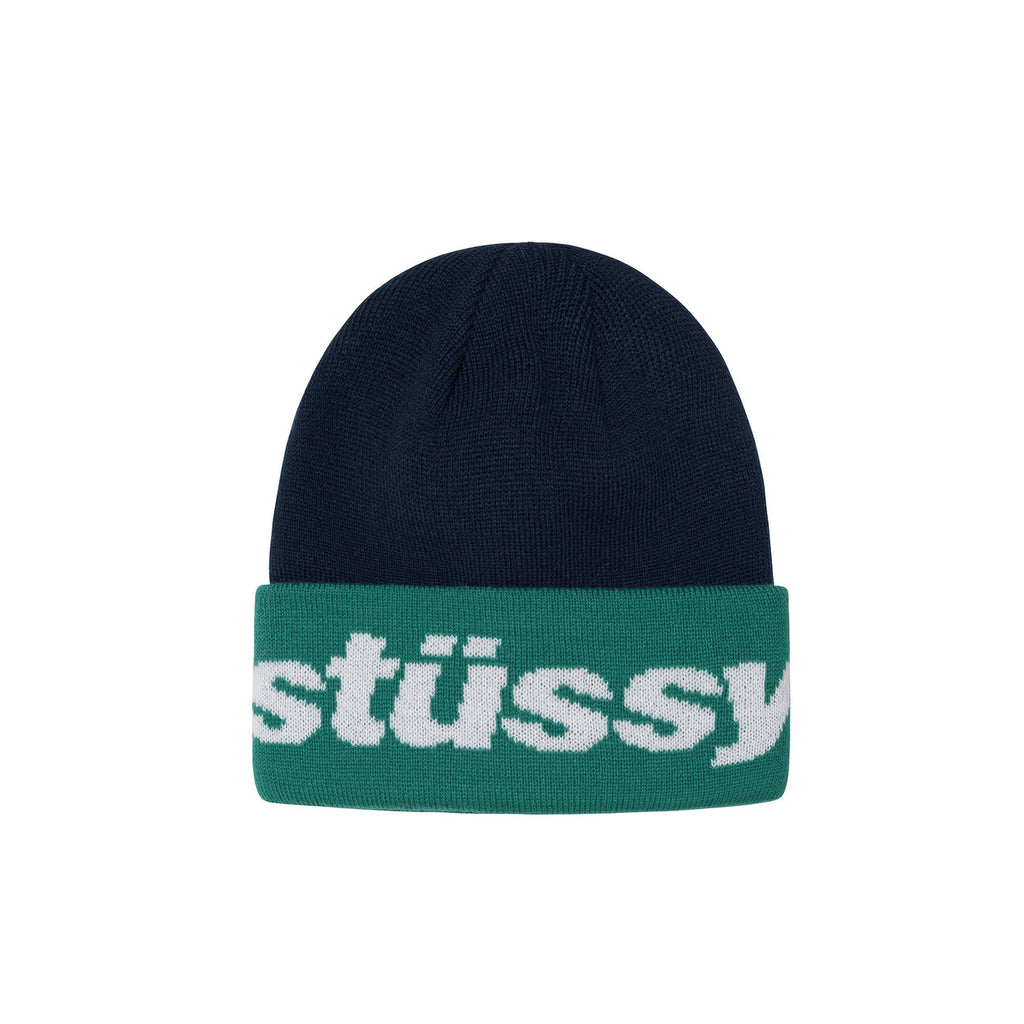 Stussy Helvetica Jacquard Beanie - Navy