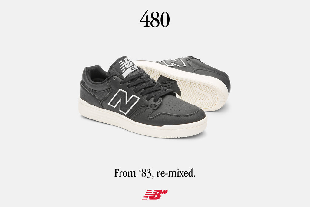 New Balance Numeric 480 in Black & Sea Salt 