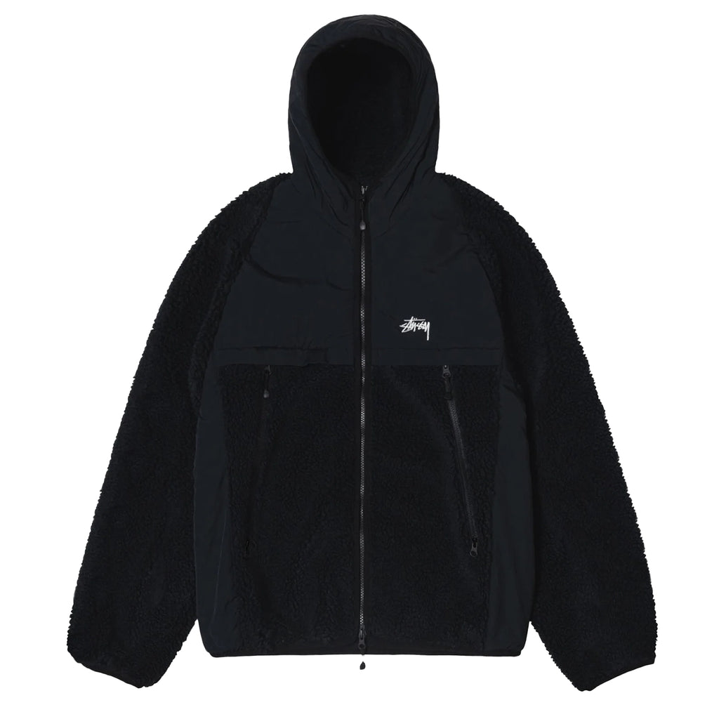 Stussy Sherpa Panel Hood Jacket - Black