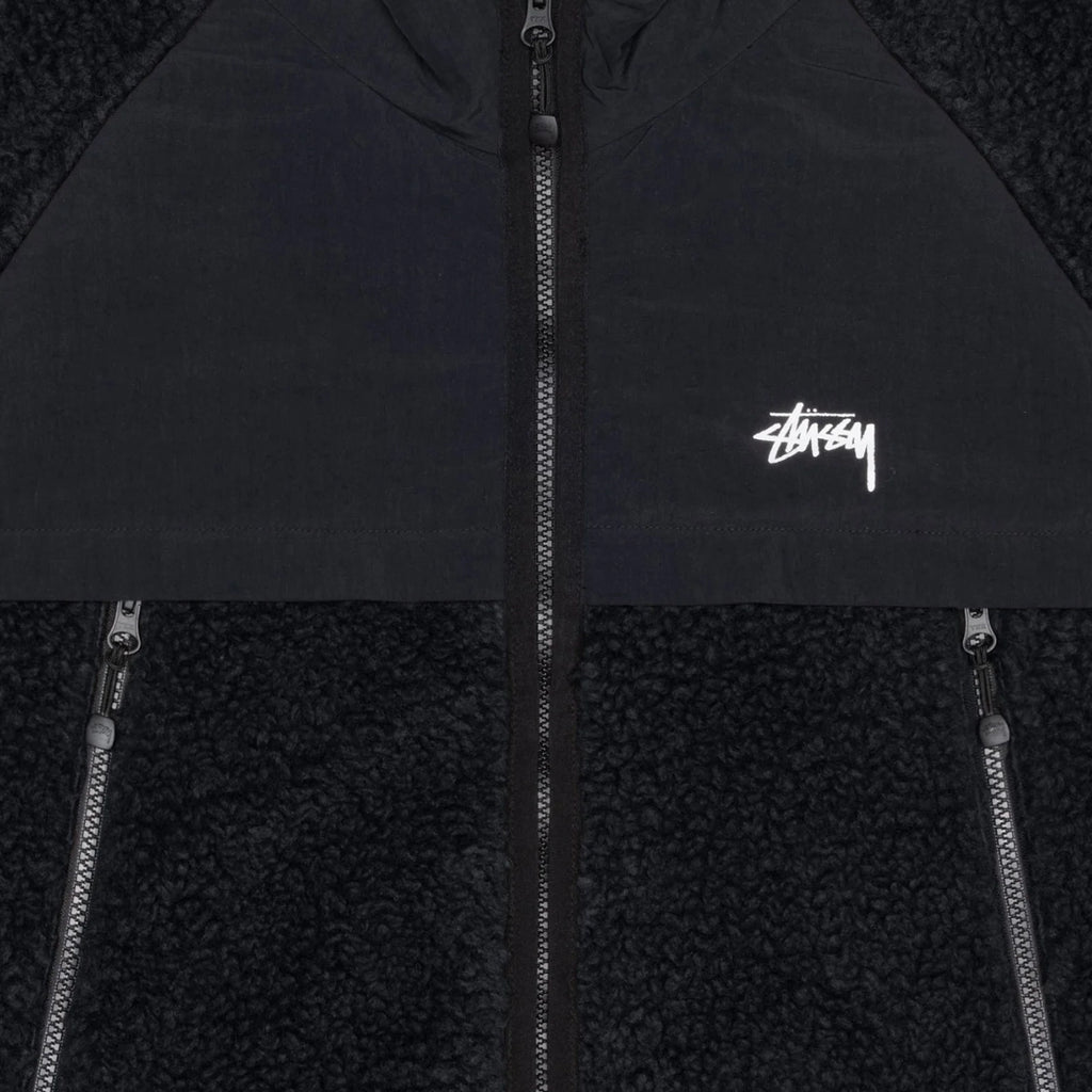 Stussy Sherpa Panel Hood Jacket - Black