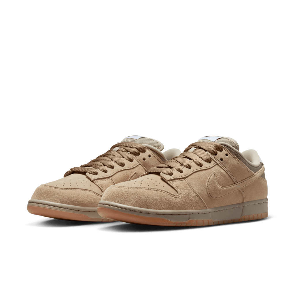 Nike SB Dunk Low Pro B Shoe - Parachute Beige / Parachute Beige - Desert Khaki - White - pair