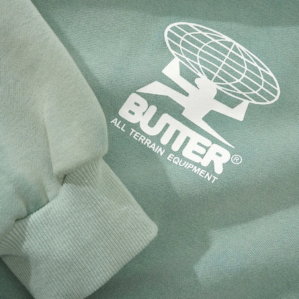 Butter Goods All Terrain Pullover Hoodie - Washed Jade - closeup