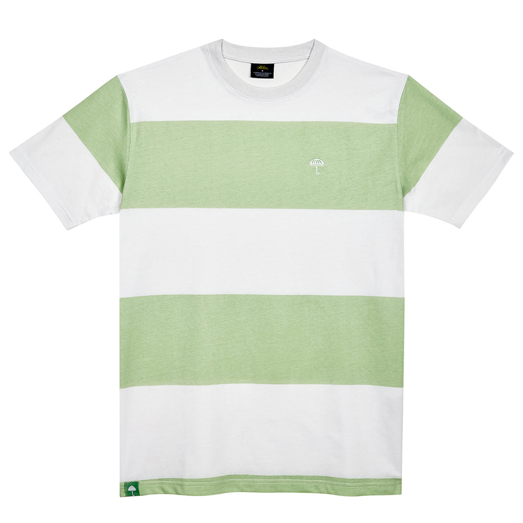 Helas Bateau Striped T Shirt in White & Pastel Green - photograph 1 - shot of front of garment