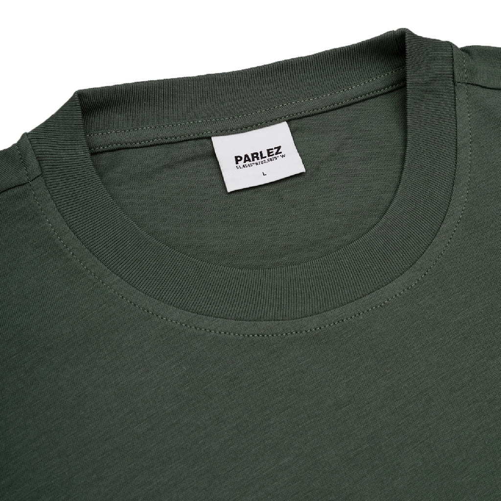 Parlez Boca T Shirt - Kelp Green - neck