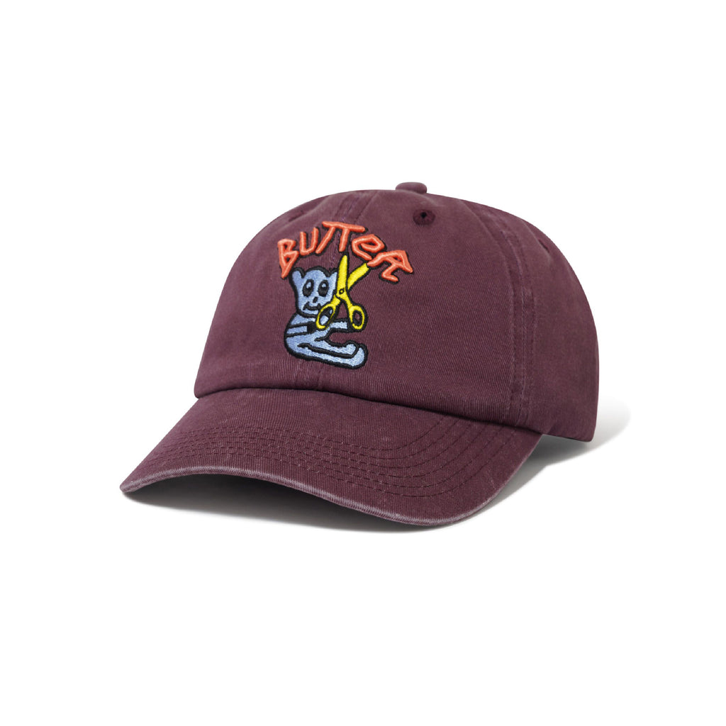 Butter Goods Bear 6 Panel Cap - Wine - front