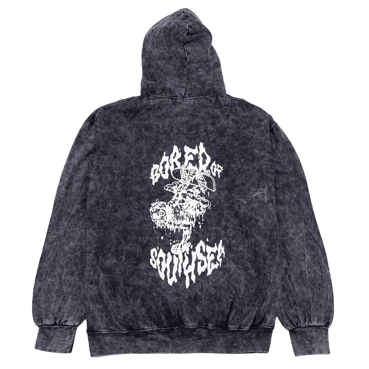 Black Mineral Wash Tie Dye Pullover Hoodie