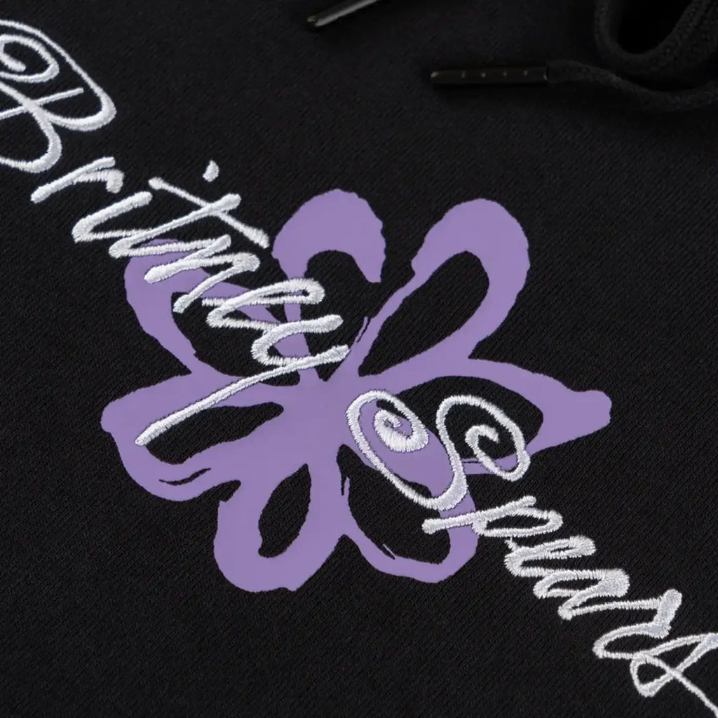 Welcome Skateboards Flower Hoodie - Black - close up