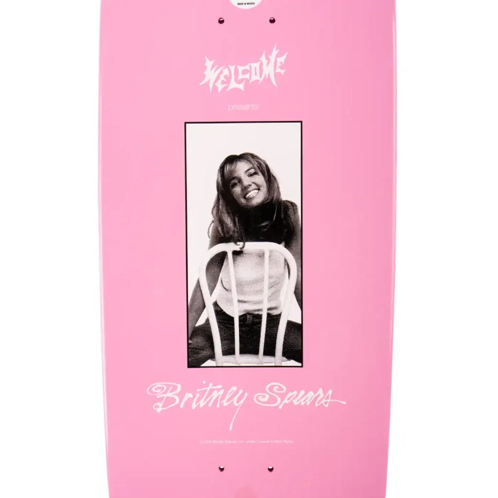 Welcome Skateboards Baby One More Time Pink Glitter 2.0 Boline Deck - 9.5"