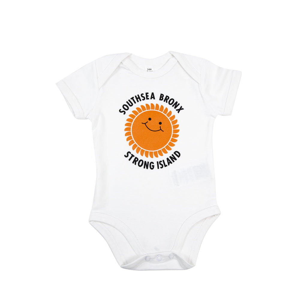 Southsea Bronx Strong Island Baby Grow - White