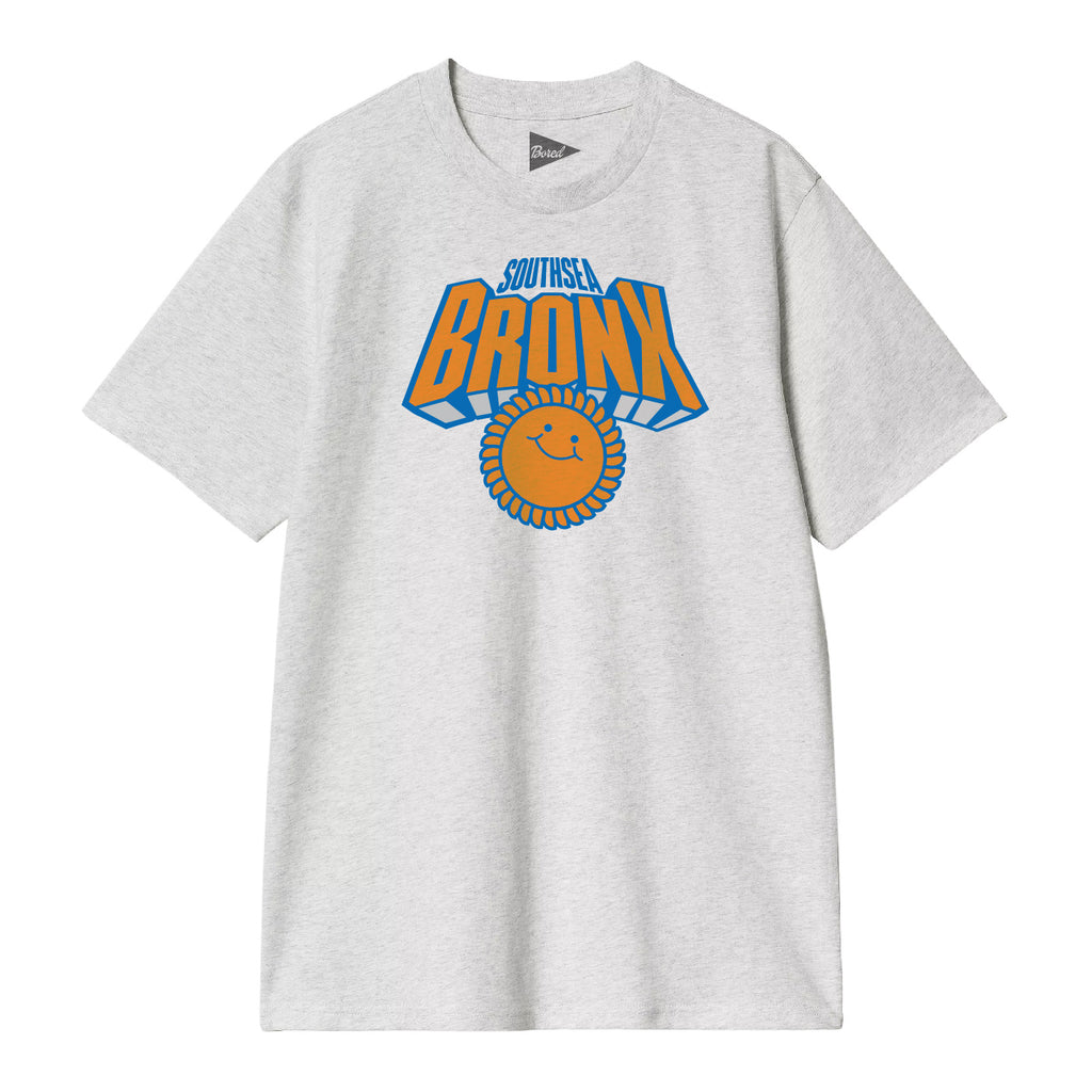 Southsea Bronx Knicks T Shirt - Ash Grey - front