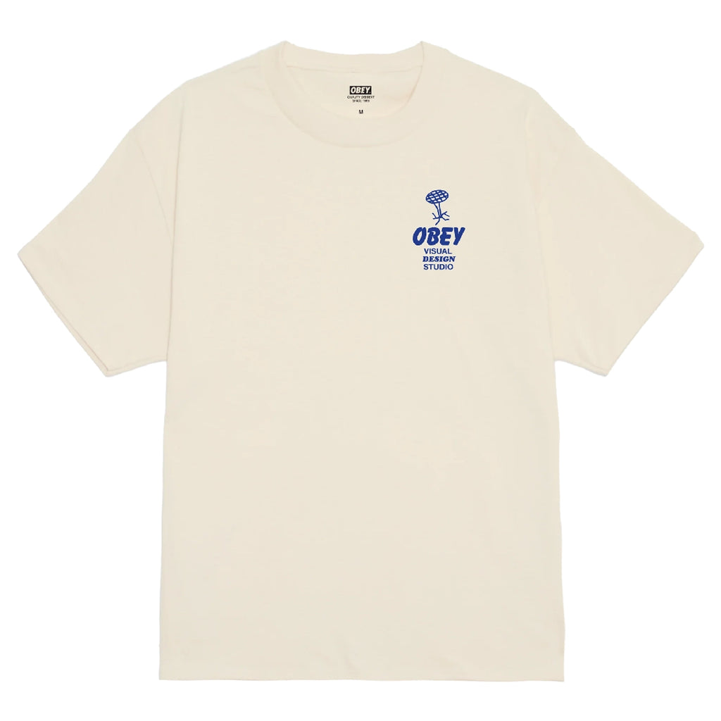 Obey Building Strong Minds T Shirt - Cream - front