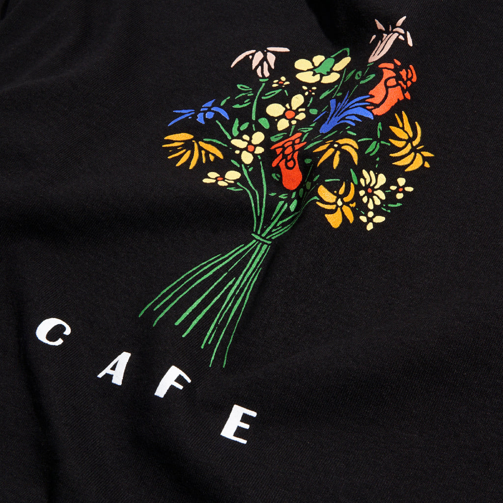 Skateboard Cafe Bouquet T Shirt - Black - close up