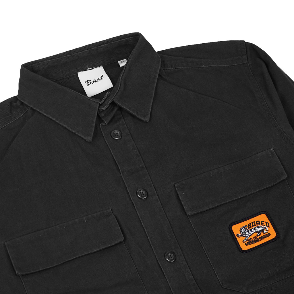 Bored of Southsea Docker L/S Overshirt - Black - front