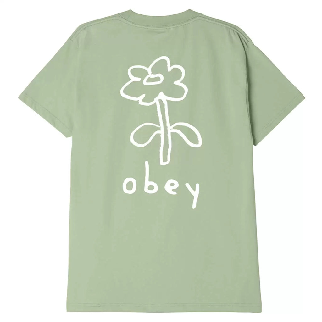 Obey Clothing Doodle Flower T Shirt - Cucumber - back