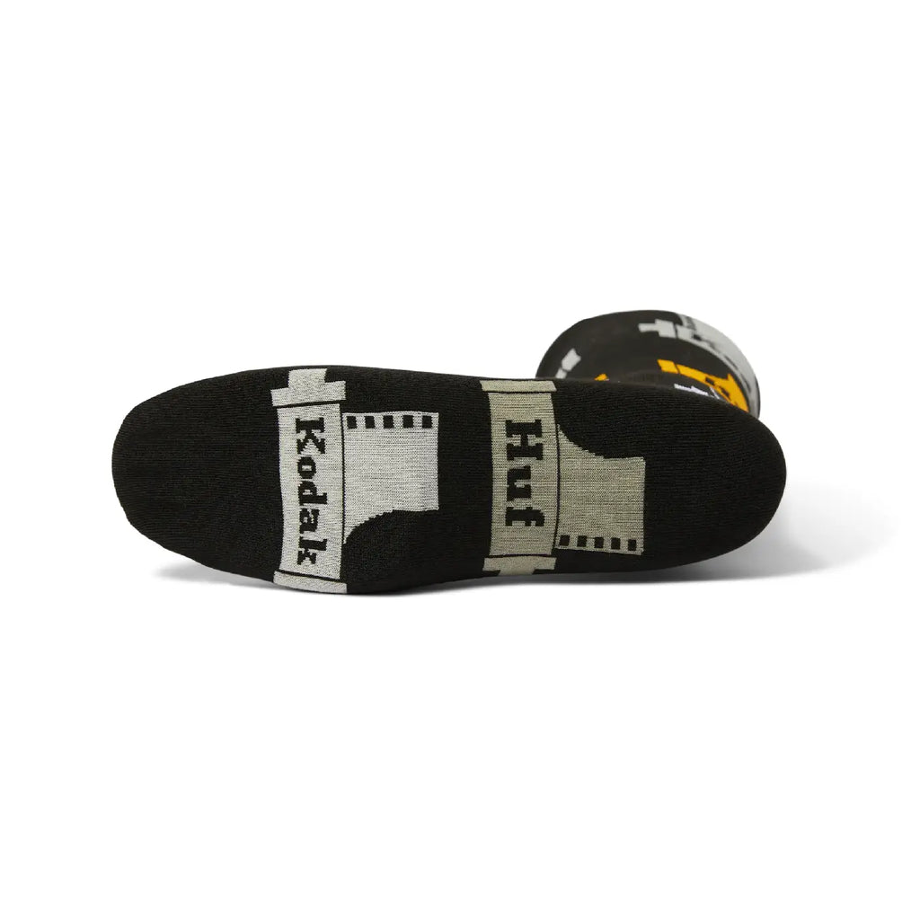 HUF x Kodak Crew Socks - Black - sole