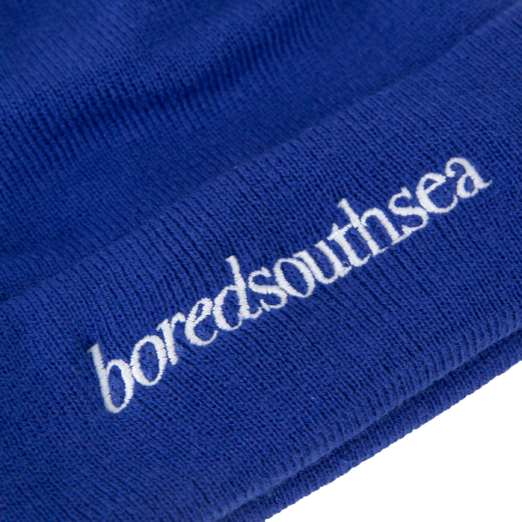 Bored of Southsea Hammer New Era Beanie - Royal Blue - closeup