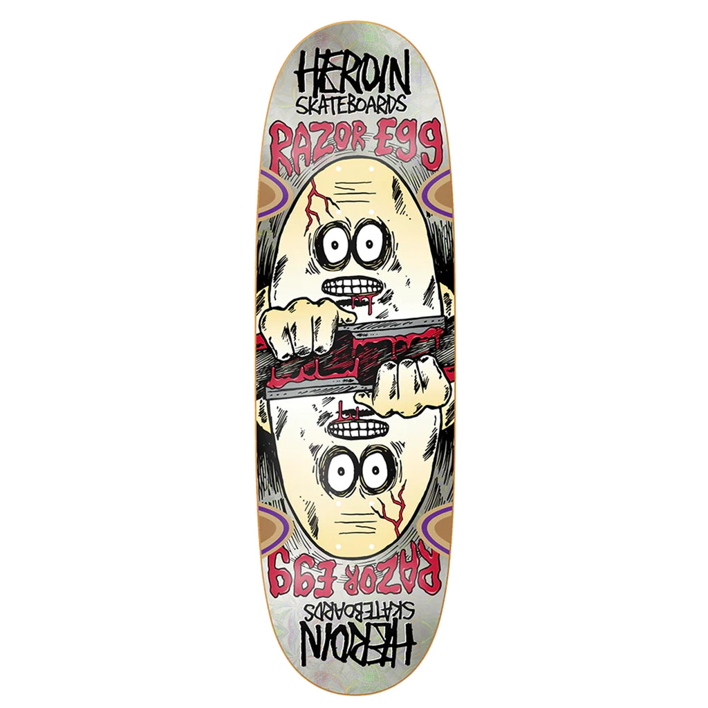 Heroin Skateboards Symmetrical Holo Egg Skateboard deck 9.5"