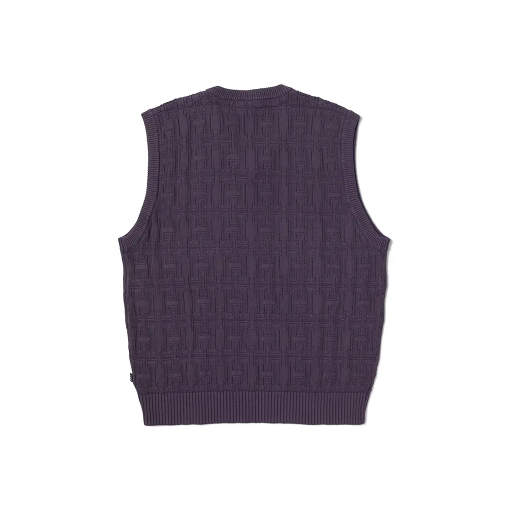 HUF Interlaced Jacquard Overdyed Vest  - Rasin - back