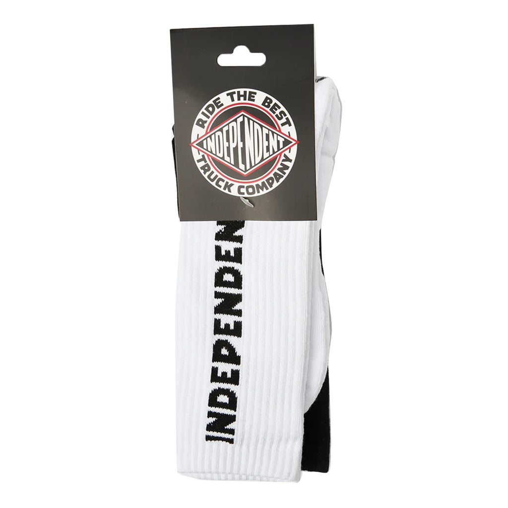 Independent Trucks Baseline 2 Pack Socks - White & Black