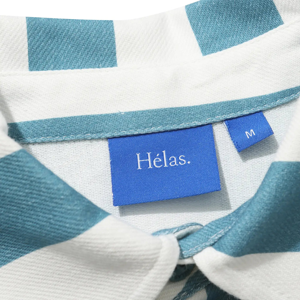 Helas L/S Liner Shirt - White / Blue - neck