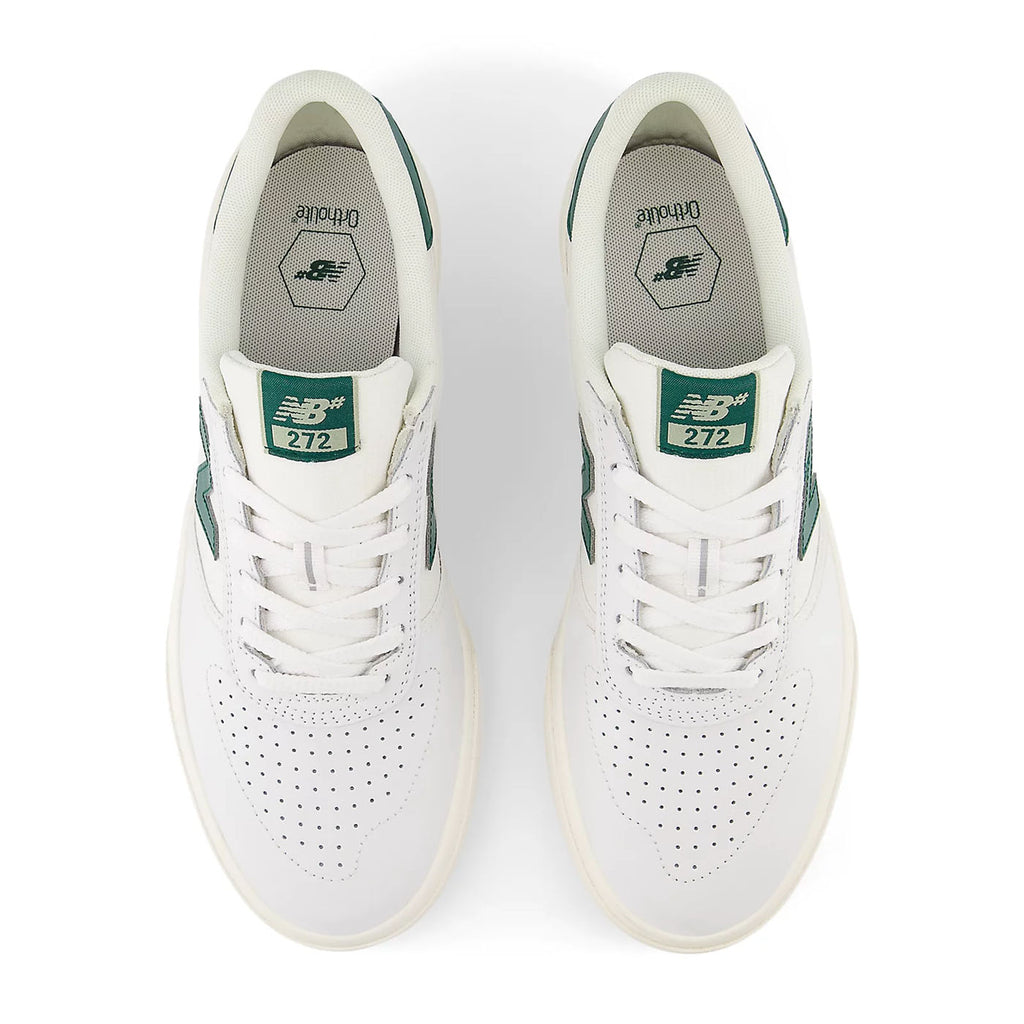 New Balance Numeric NM272 Shoes - White / Forest Green -top