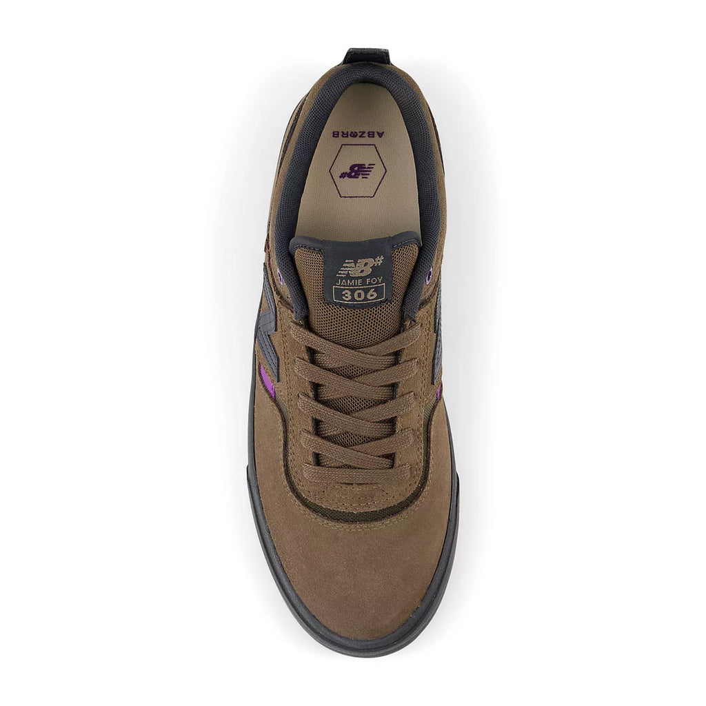 New Balance Numeric NM306 Jamie Foy Shoes - Brown / Purple - top