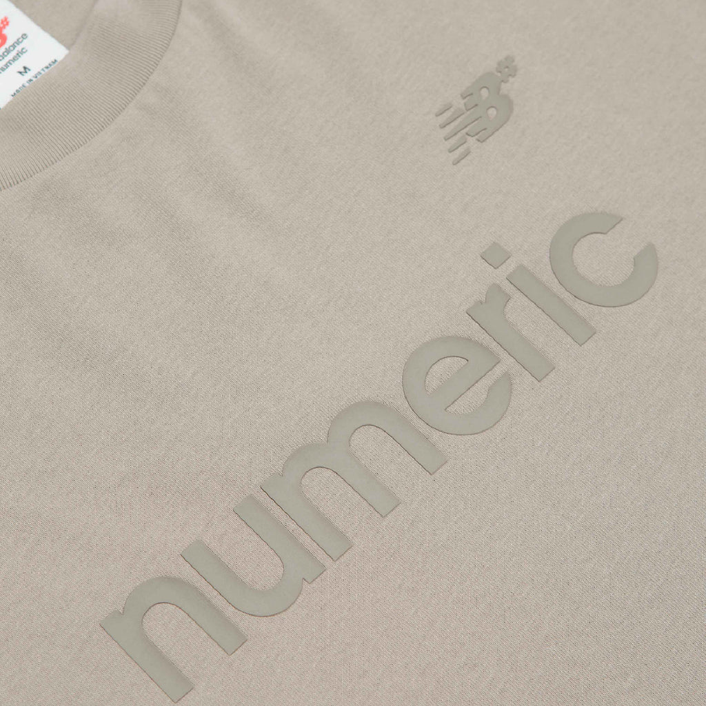 New Balance Numeric T Shirt - Arid Stone - closeup