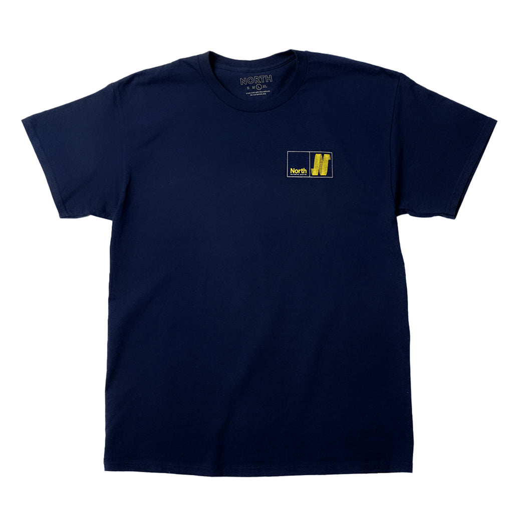 North Skate Mag N Logo T Shirt - Navy / Amber / Smoke - front