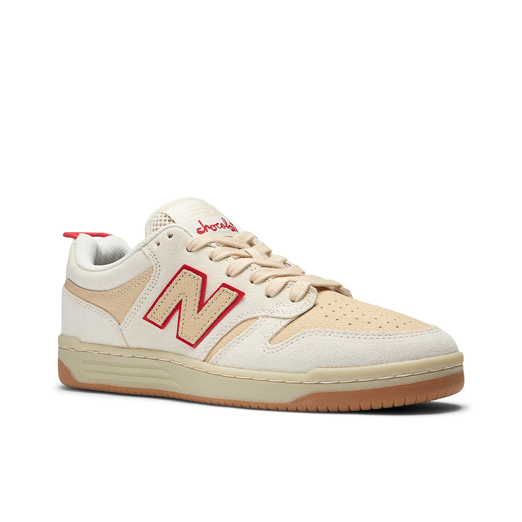 New Balance Numeric NM480 Shoes - Sea Salt / Red - front