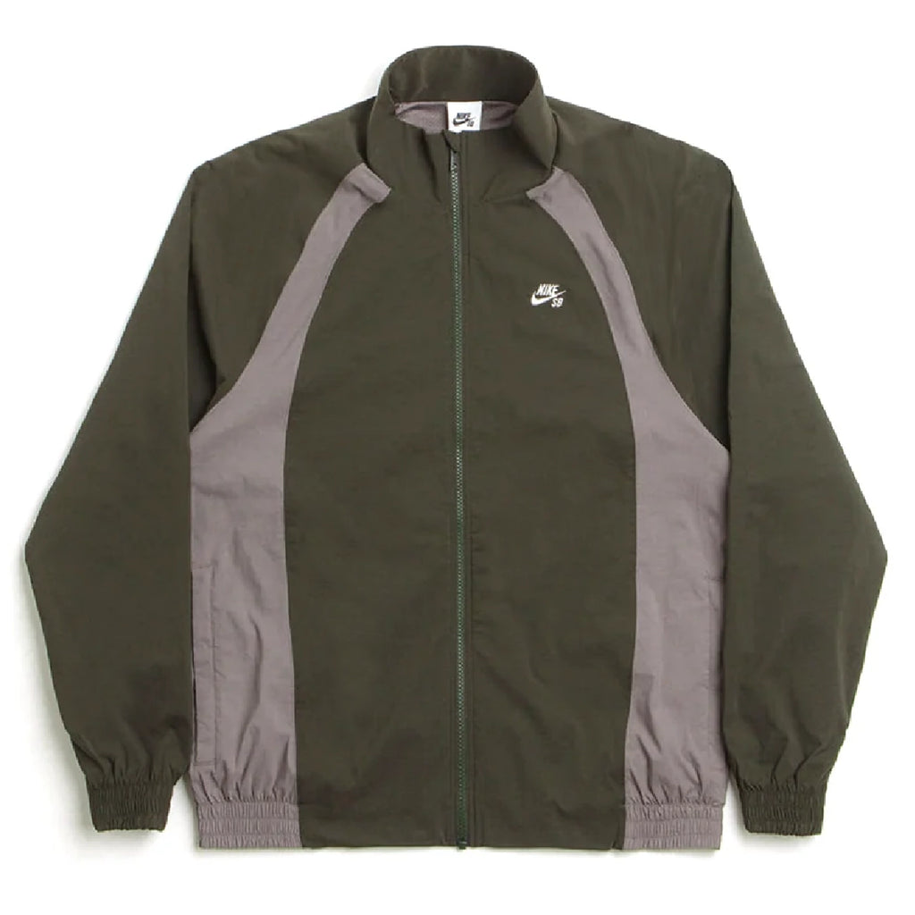 Nike SB Full Zip Woven Jacket - Sequoia / Cave Stone - White - front