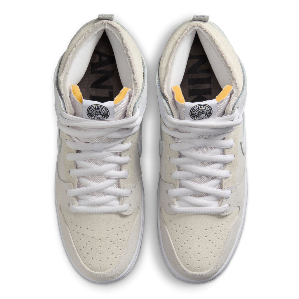 Nike SB Dunk High x ANTIHERO Shoes - White / White - Black - top