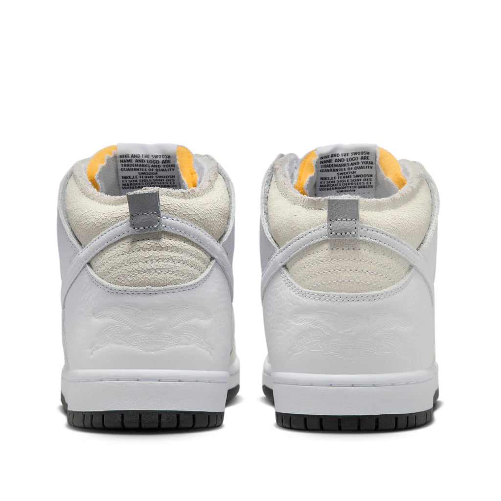 Nike SB Dunk High x ANTIHERO Shoes - White / White - Black - back