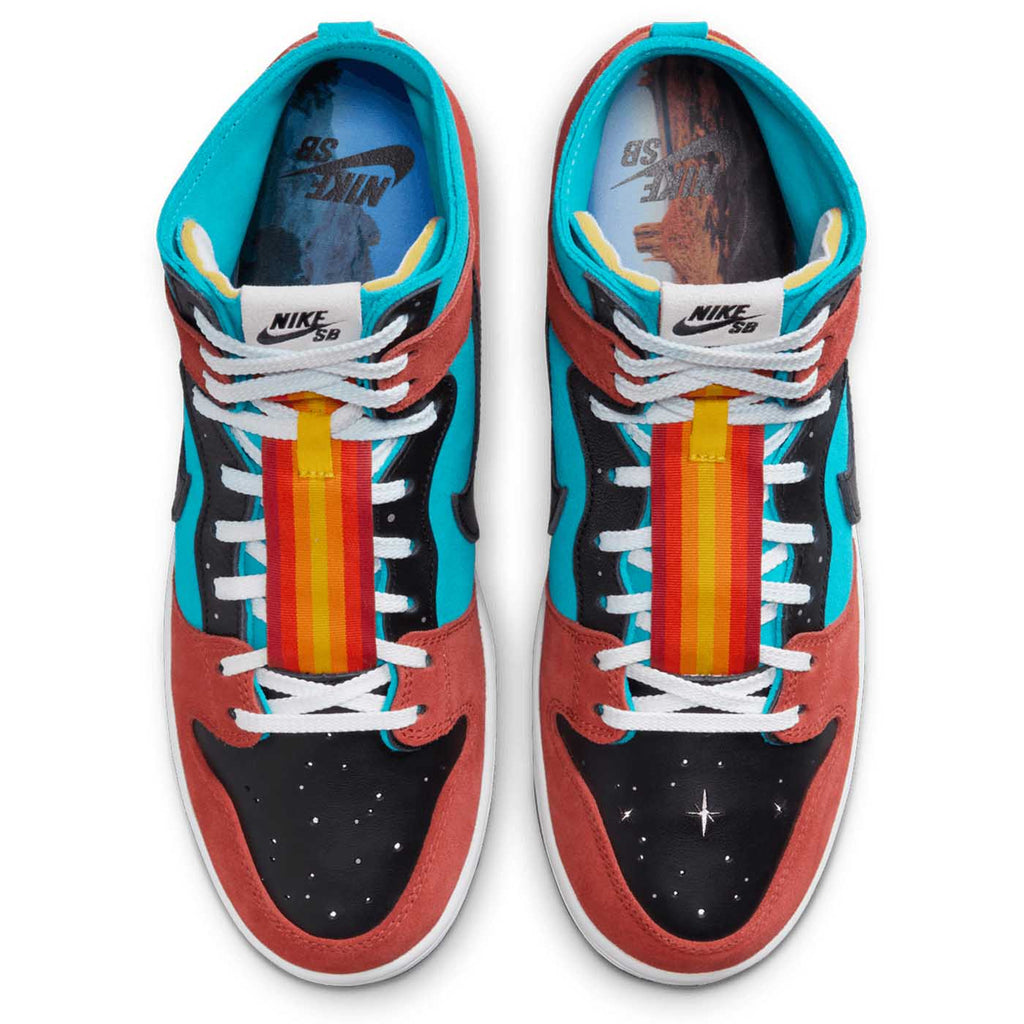 Nike SB Dunk High Decon - Turquoise Blue / Black - Rugged Orange - top