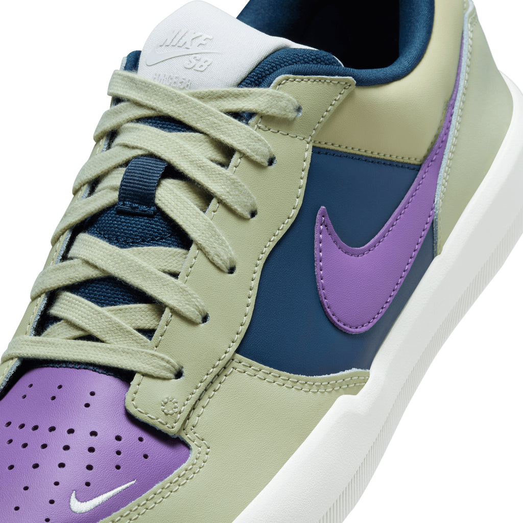 Nike SB Force 58 Premium Shoes - Olive Aura / Black Raspberry - Armory Navy