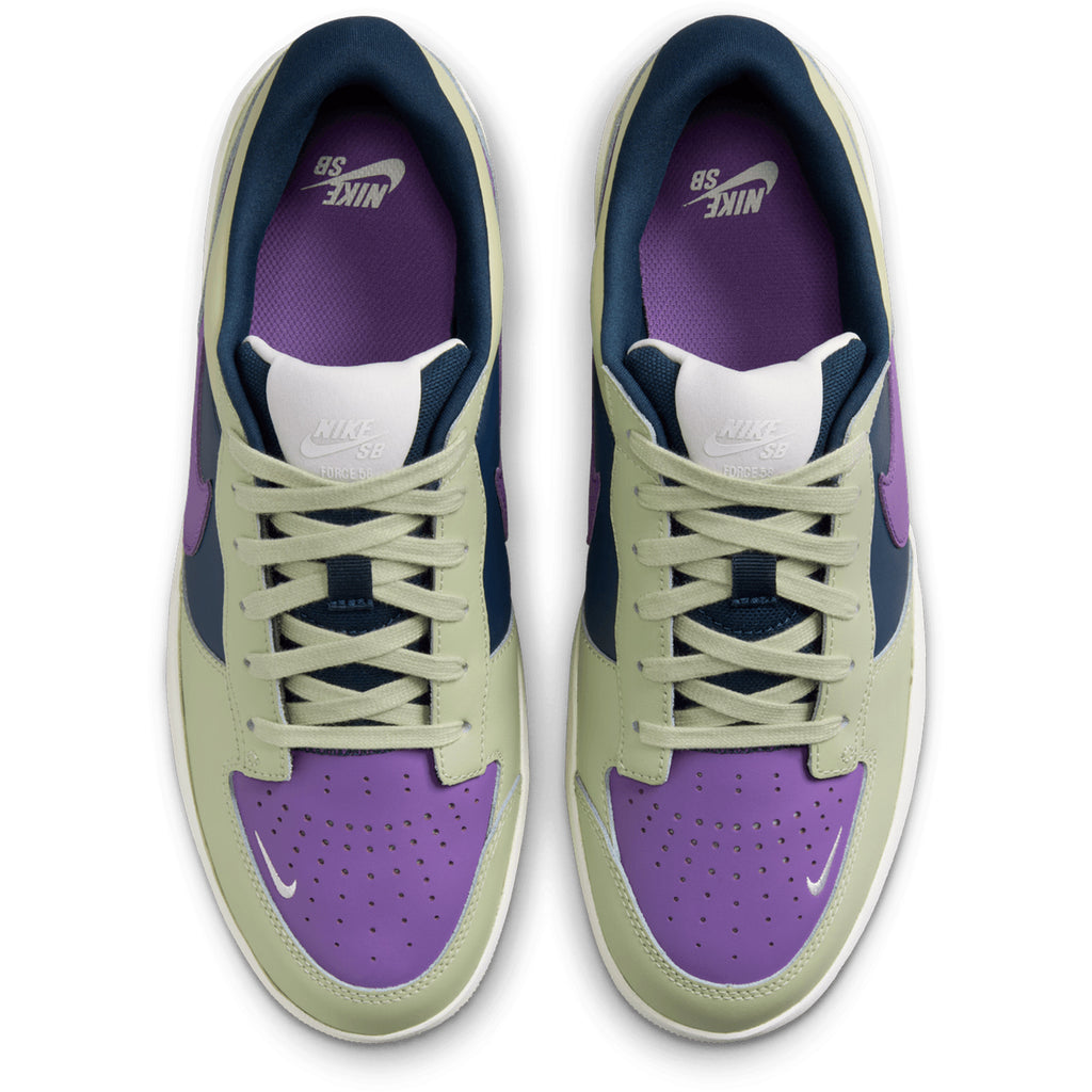 Nike SB Force 58 Premium Shoes - Olive Aura / Black Raspberry - Armory Navy