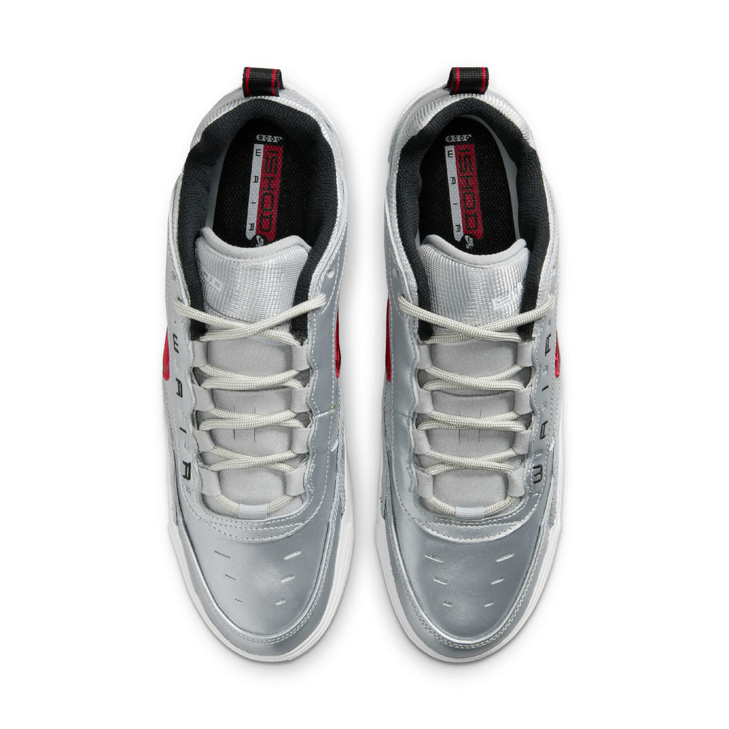 Nike SB Air Max Ishod 'Silver Bullet' Shoes - Metallic Silver / Varsity Red - top