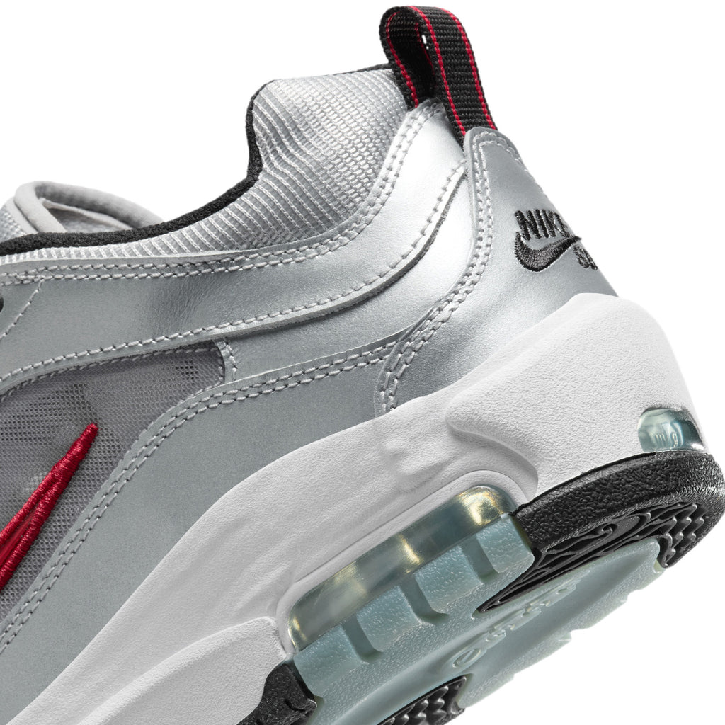 Nike SB Air Max Ishod 'Silver Bullet' Shoes - Metallic Silver / Varsity Red - heel