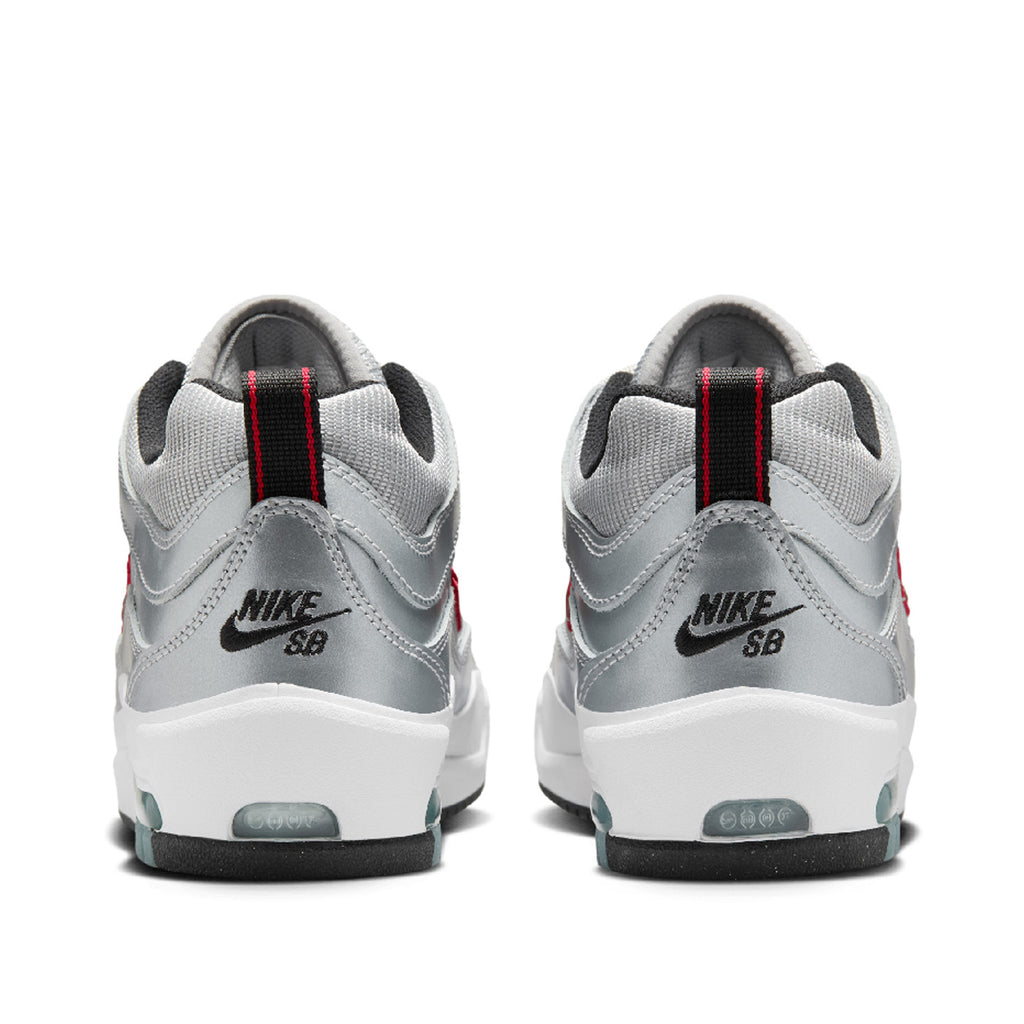 Nike SB Air Max Ishod 'Silver Bullet' Shoes - Metallic Silver / Varsity Red - back