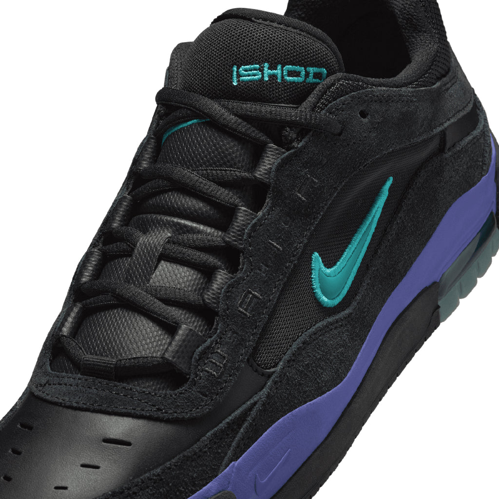 Nike SB Air Max Ishod Shoes - Black / Black - Persian Violet - Dusty Cactus - front