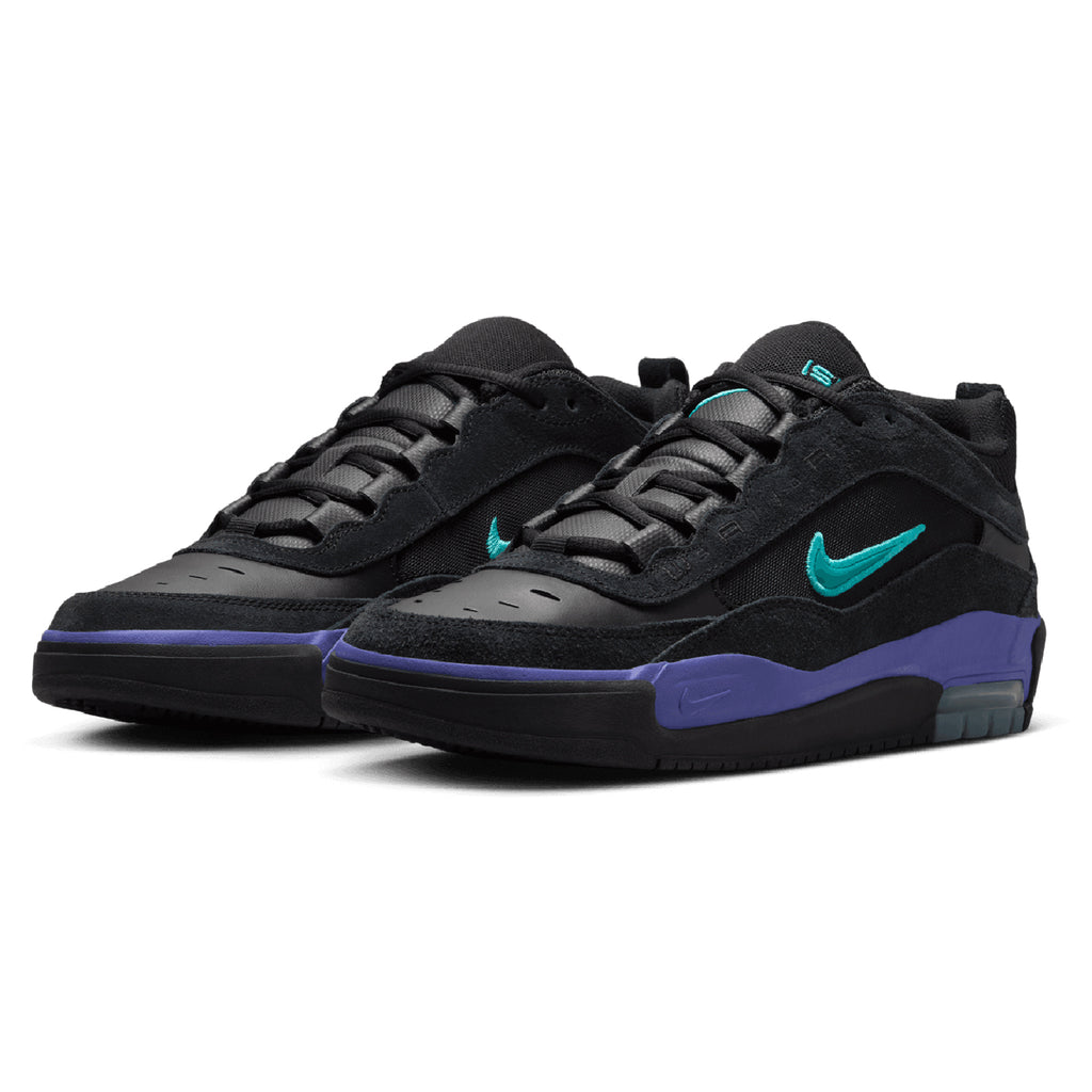 Nike SB Air Max Ishod Shoes - Black / Black - Persian Violet - Dusty Cactus - pair