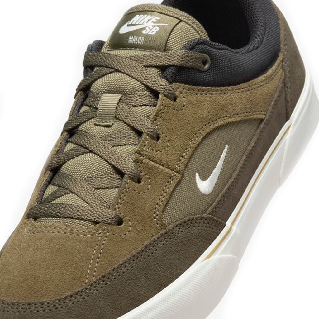 Nike SB Malor Shoes - Medium Olive / Sail - Cargo Khaki - Black - laces