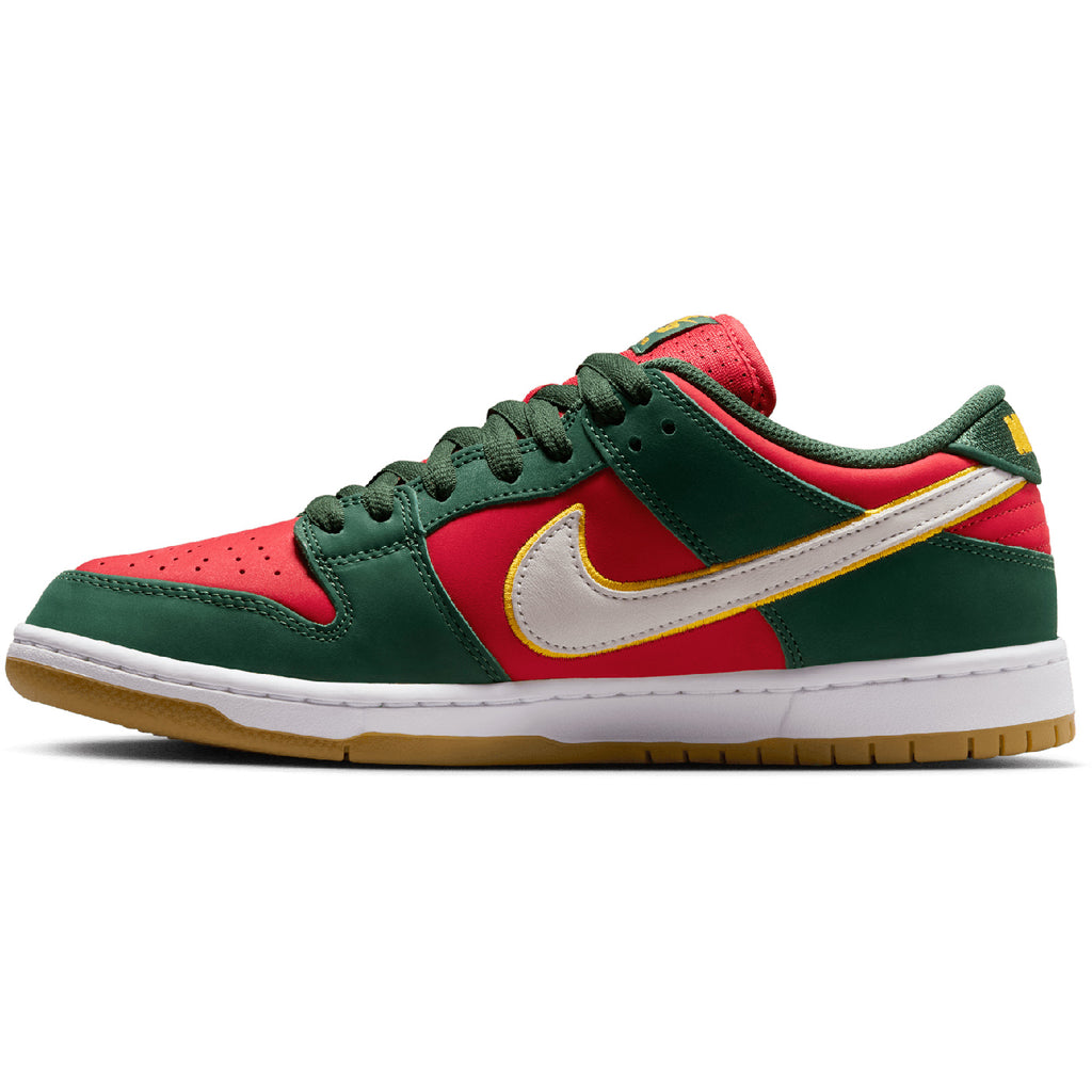 Nike SB Dunk Low Pro - Fir / White - University Gold - Fire Red - side