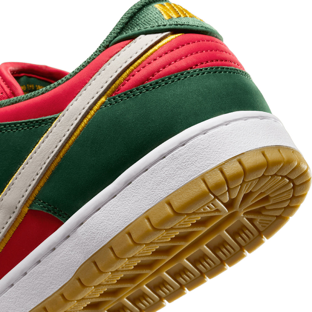 Nike SB Dunk Low Pro - Fir / White - University Gold - Fire Red - heel