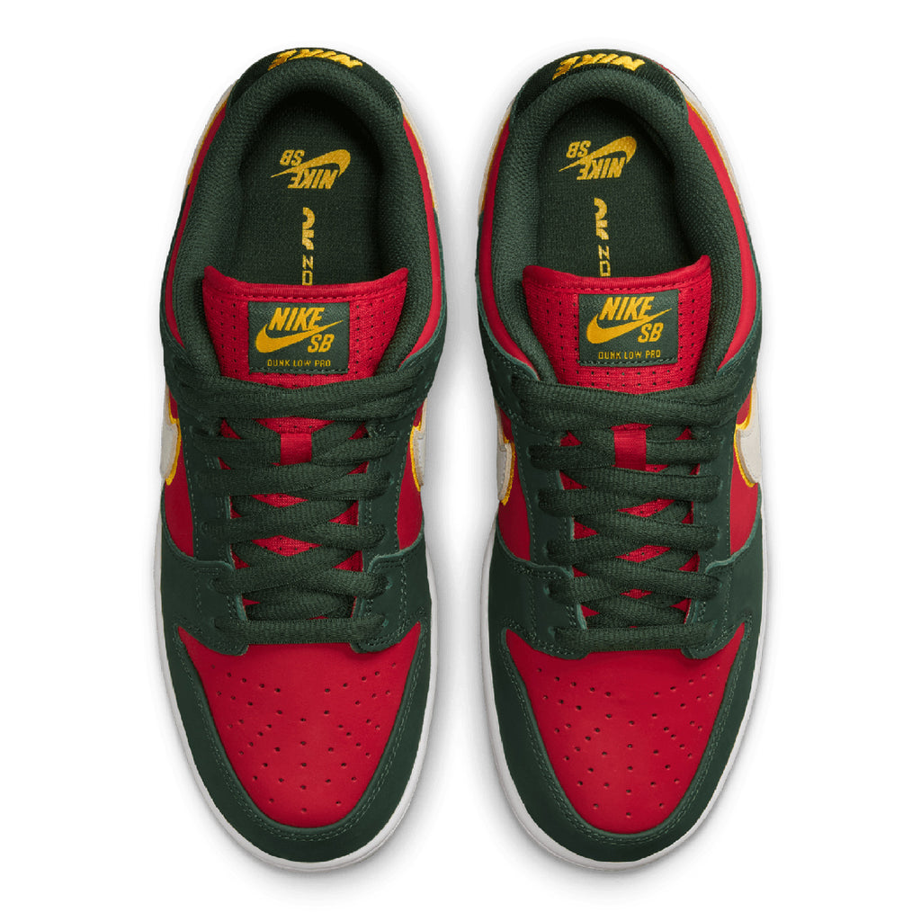 Nike SB Dunk Low Pro - Fir / White - University Gold - Fire Red - top