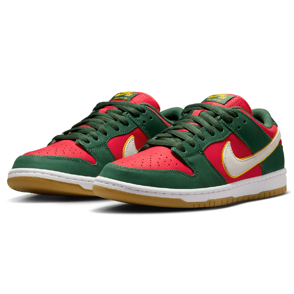 Nike SB Dunk Low Pro - Fir / White - University Gold - Fire Red - pair