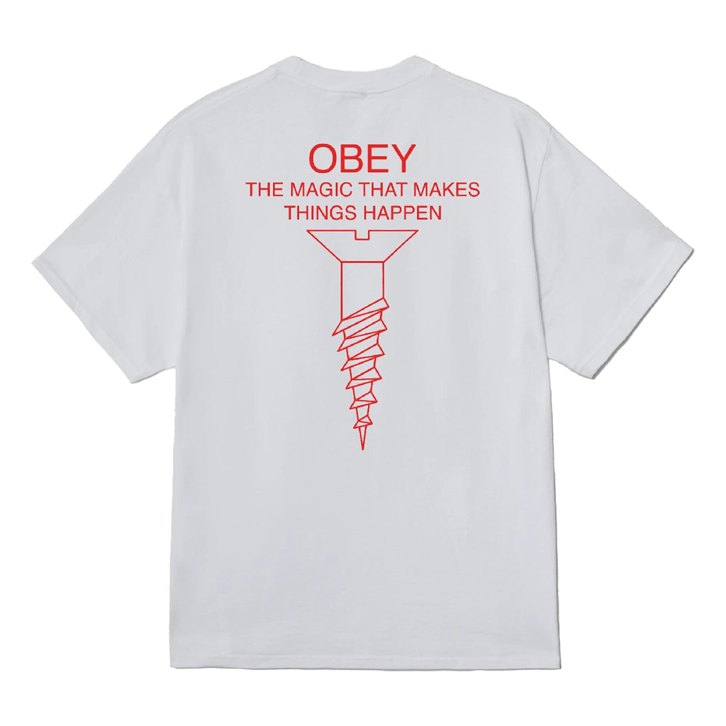 Obey Magic T Shirt - White - back