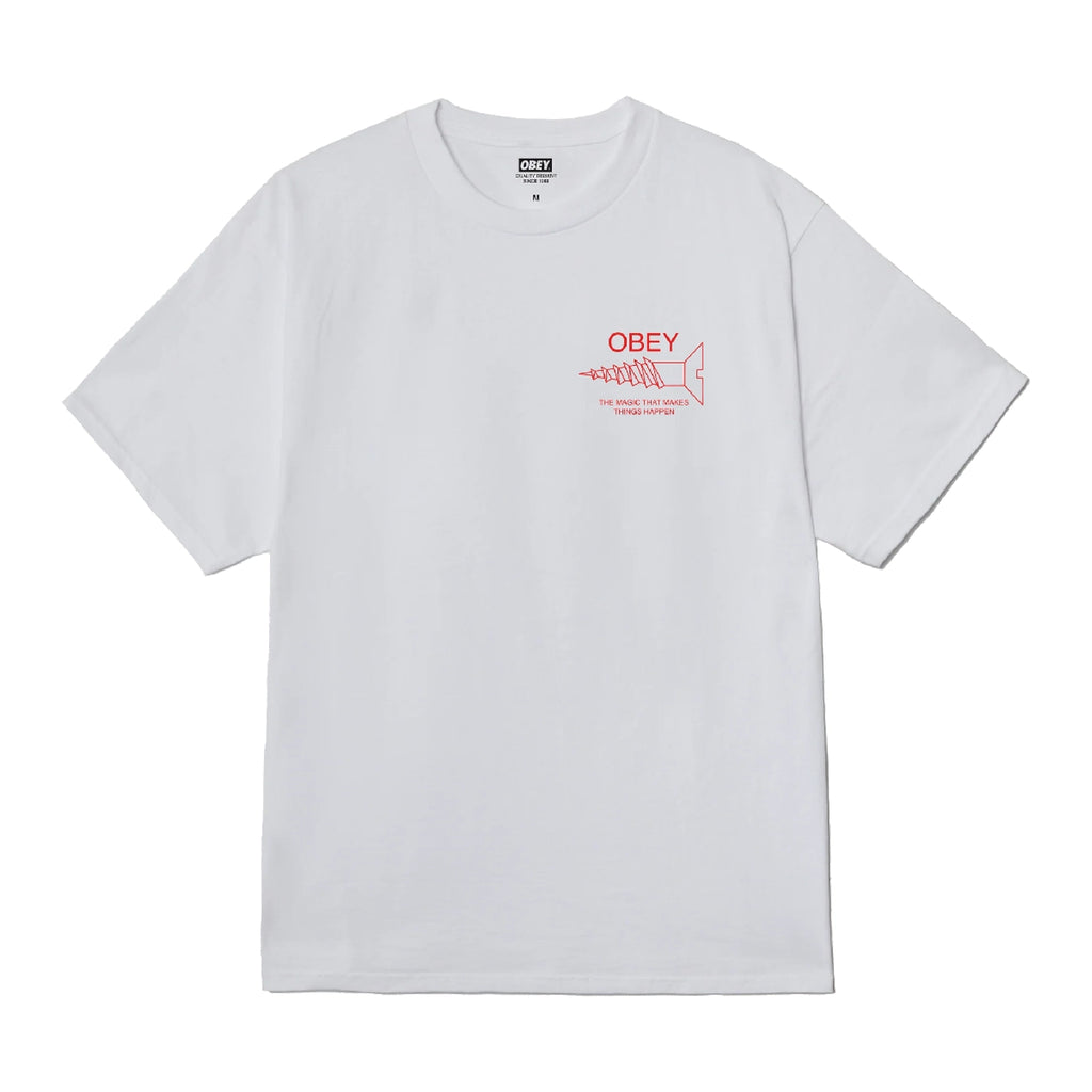 Obey Magic T Shirt - White - front