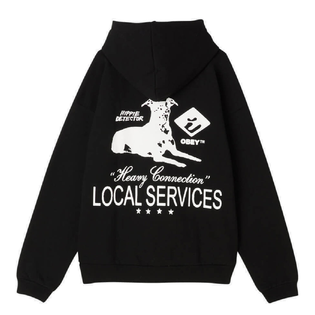 Obey Services Extra Heavy Hoodie - Black - back